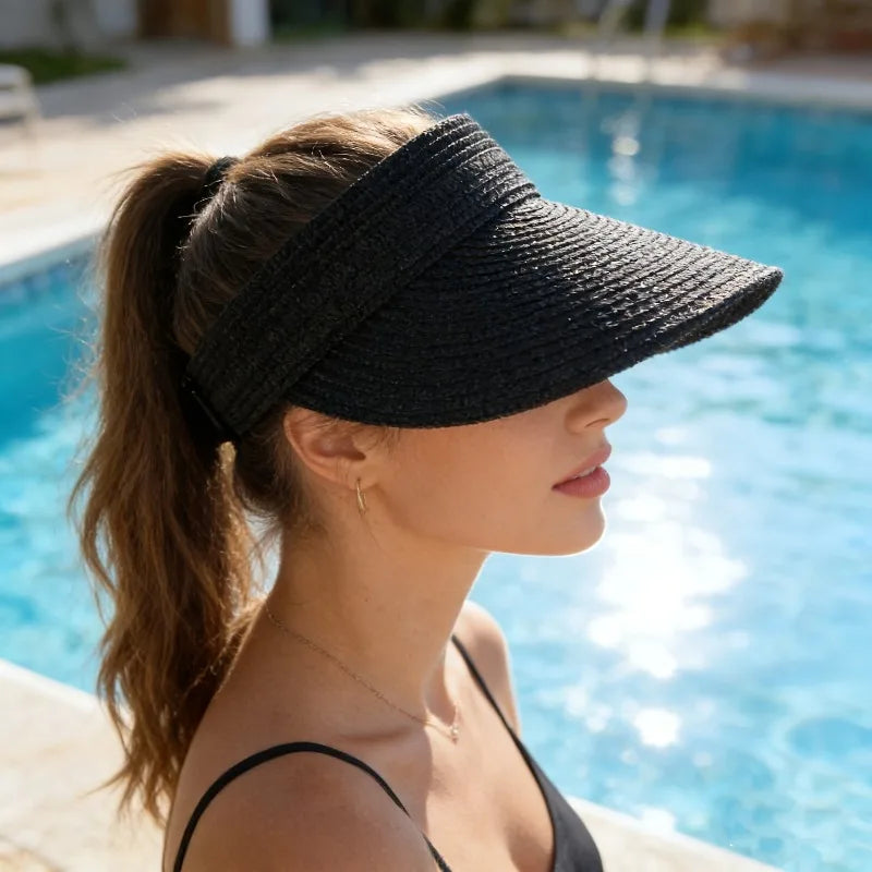 Women's Foldable Wide Brim Sun Hat Spring Summer Straw Beach Outdoor