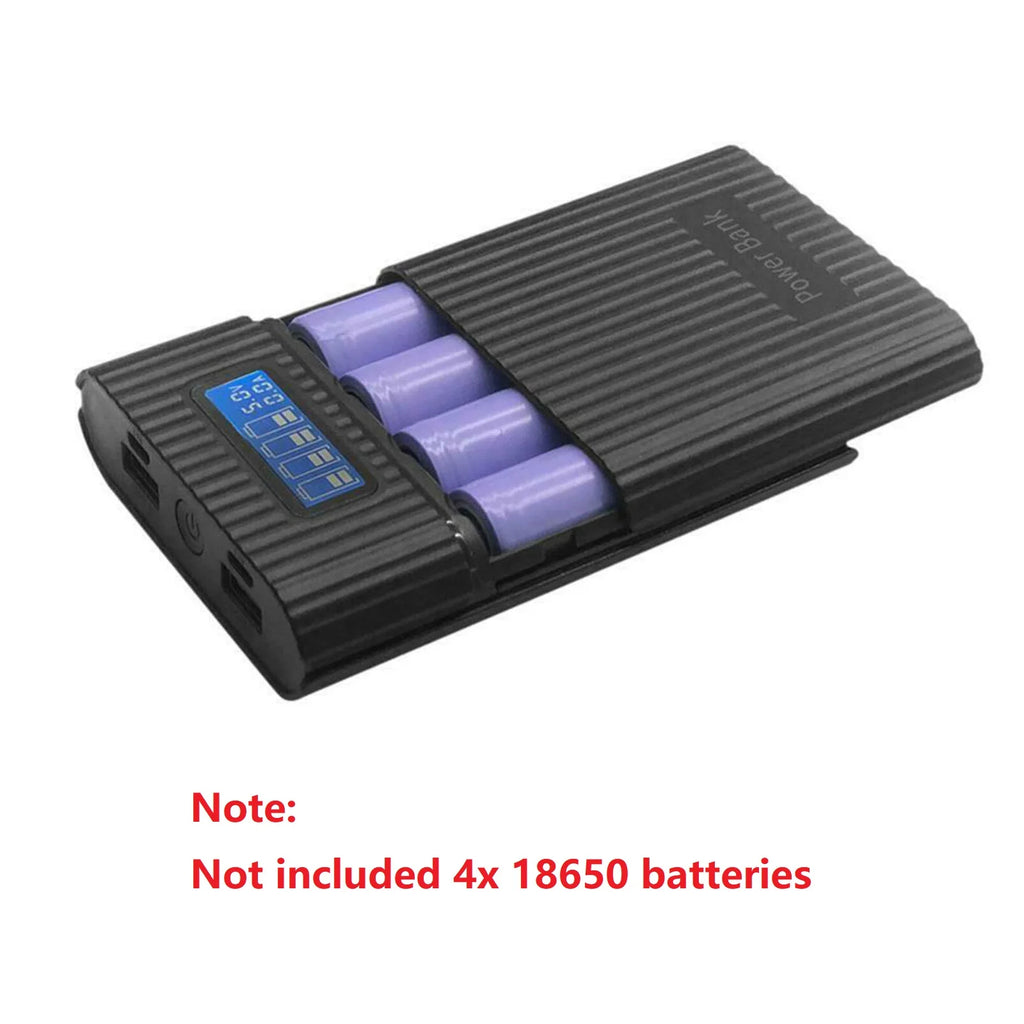DIY Power Bank Case 4 18650 Battery Charge Storage Box 5V Dual USB