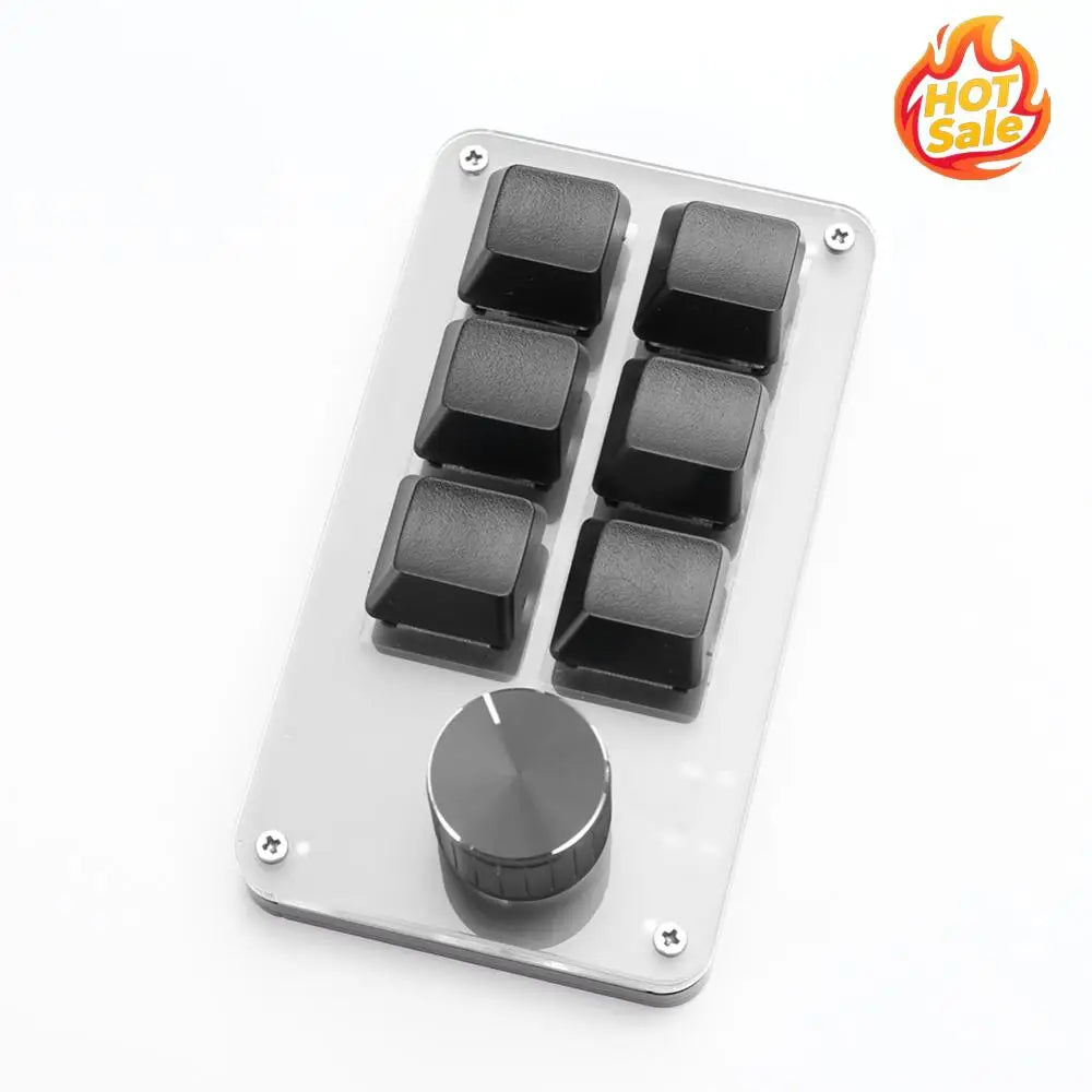 6 Key 1 Knob One Handed Mechanical Gaming Keyboard Bluetooth-Compatible/Wired RGB Red Switches for Gamers/Designers/Video Editor Zpaxo