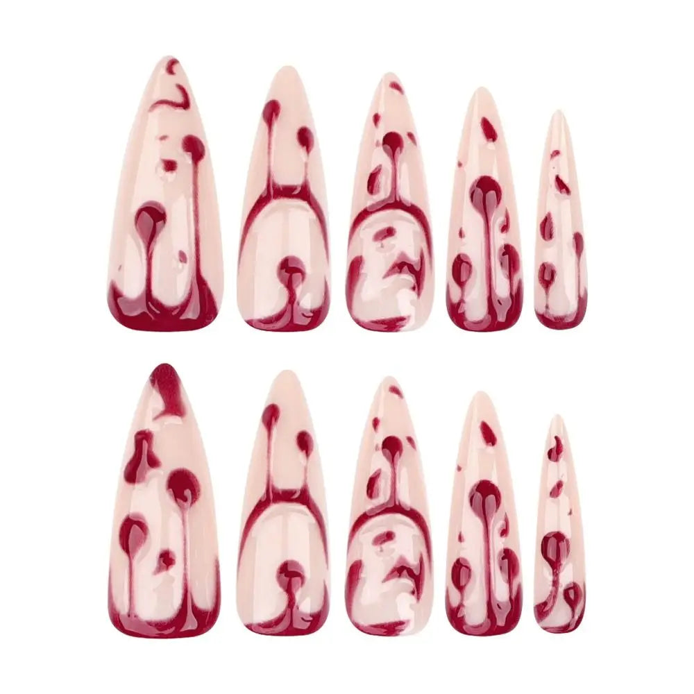 Manicure Long Almond False Nails Stiletto Ballerina Fake Nials Zpaxo