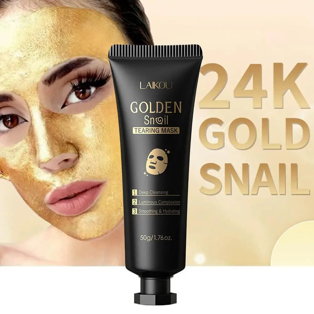 LAIKOU 24K Gold SNAIL TEARING Mask Deep Cleansing Remove Blackhead Face Care 50g Zpaxo