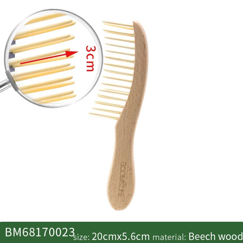 BOOMSLIFE Wide Tooth Wood Comb – Anti-Static & Scalp Massage Wood Hair Comb Zpaxo comb B China Mainland