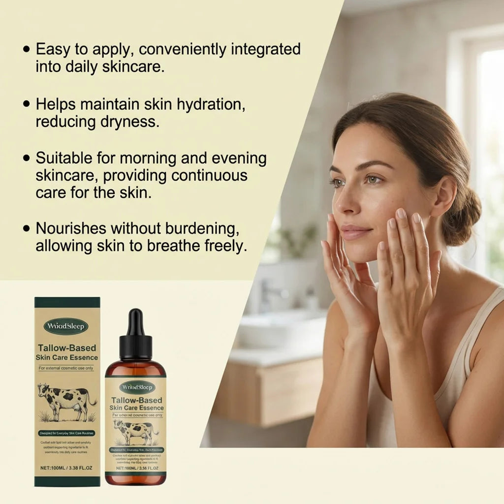 Beef tallow Facial oil Winter skincare Dry skin remedy Deep Hydration Lock Oil based moisturizer Long Lasting Moisturization Zpaxo