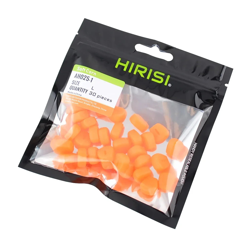 Hirisi 30PCS/PACK Pop-Up Corn Carp Fishing Bait Soft Artificial Carp Baits Corn Fishing Lures Multicolor Portable Fishing Lures Zpaxo AH025-Orange