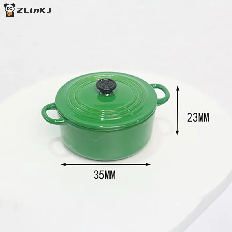 ▶1PCS Mini Pot Boiler Pan With Lid Kettle Dollhouse Miniature Cooking Ware Play Kitchen Toy Doll House Accessories Zpaxo