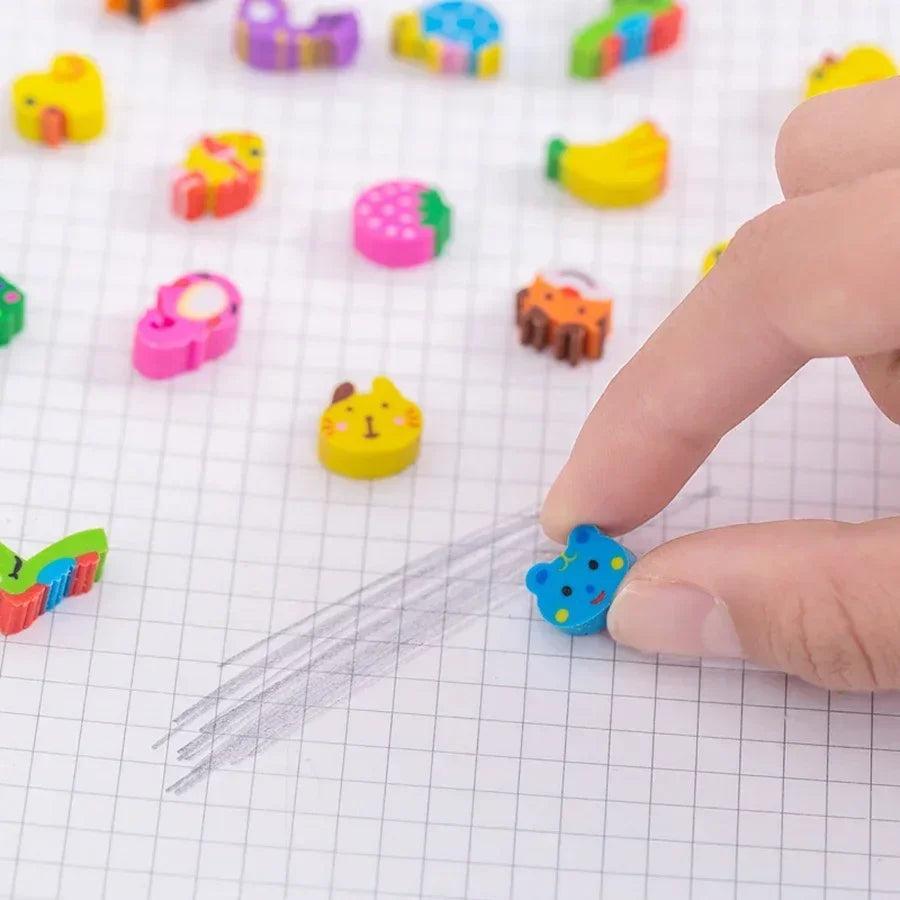 20 50 Mini Erasers Fruit Animal Number Cake Heart Designs School Zpaxo