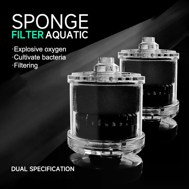 Aquarium Filter Fish Tank Shrimp Pond Air Pump Biochemical Sponge Filter Fish Tank Bio-Sponges With Media Ball Oxygen Increasing Zpaxo