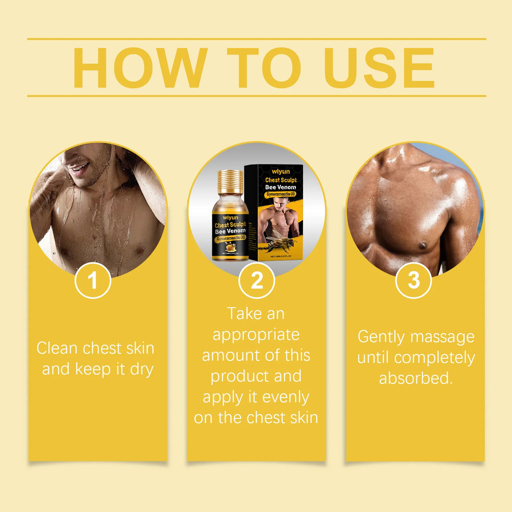 Bee Venom Gynecomastia Chest Shaping Oil for Men | WIYUN Chest Shaping Oil Zpaxo