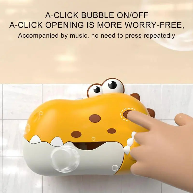 Bath Bubble Maker Electric Music Dinosaur Shape Bubble Machine With Suction Cup Children Bathing Companion For Age 3 Automatic Zpaxo