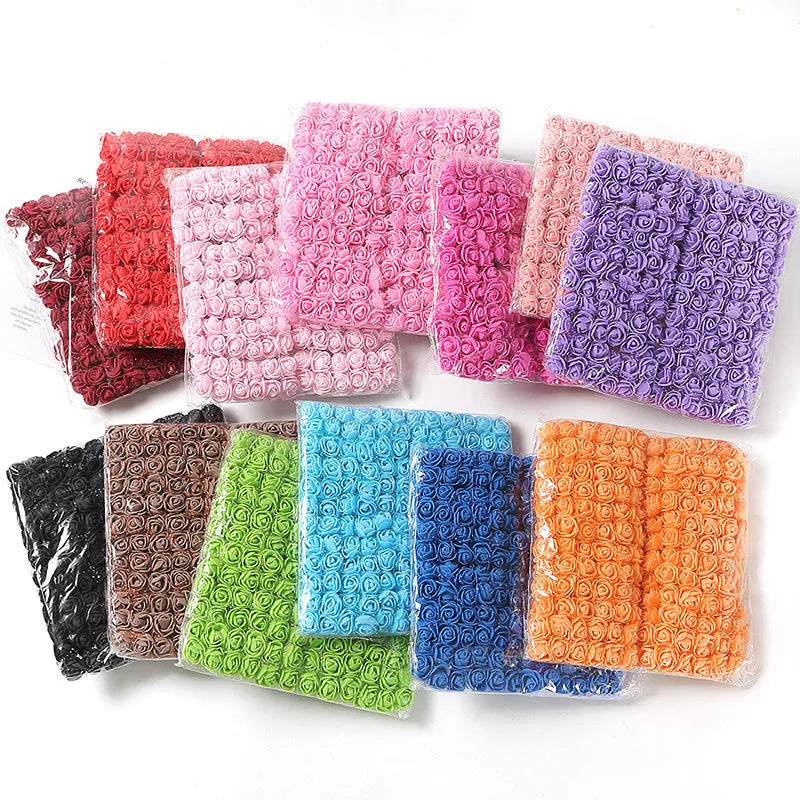 144 Mini Artificial Rose Foam Flower Teddy Bear Bouquet Wedding Home