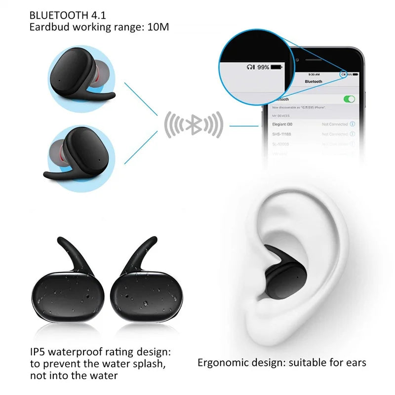 Y30 TWS Wireless Earphone Bluetooth 5 0 Headphone Hifi Sound Stereo
