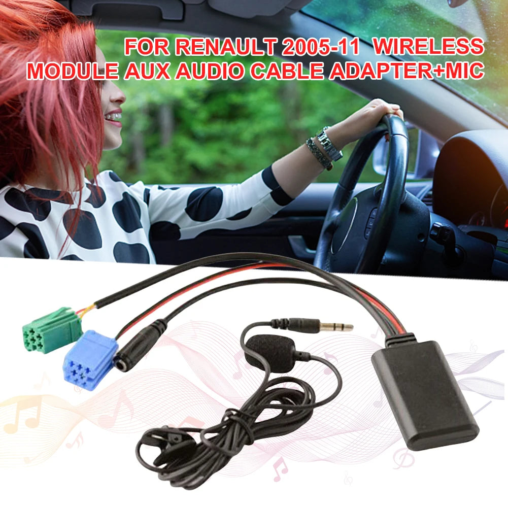 Car Bluetooth-compatible Module AUX Audio MP3 Music Adapter MIC Radio