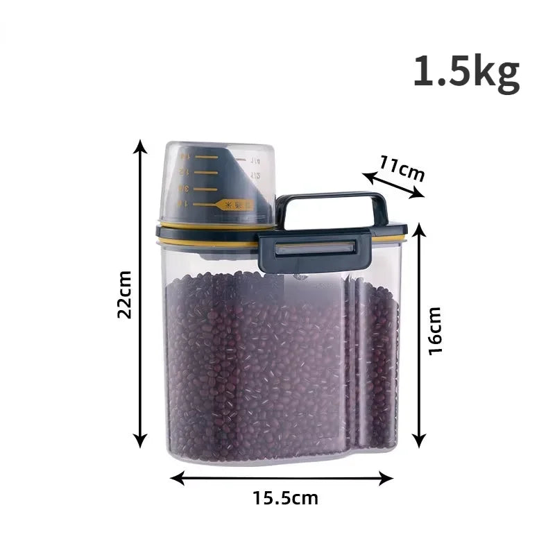 Freshness Lock Tank Pet Food Storage Measuring Cup Stop Waste Zpaxo 1.5KG black