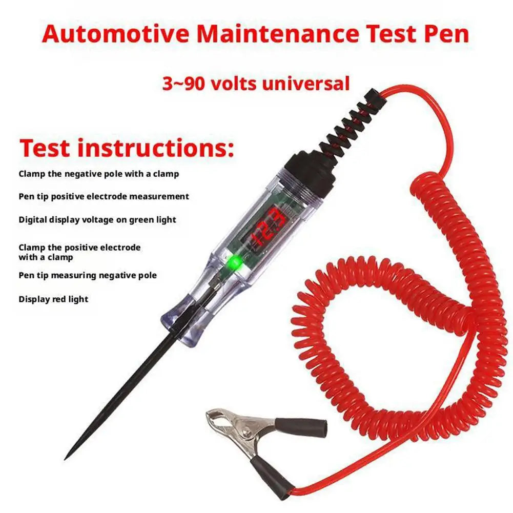 12V 48V DC Car Digital Display Test Pen LED Circuit Tester Auto Diagnostic Probe Electric Measuring Pen Automotive Repair Tools Zpaxo