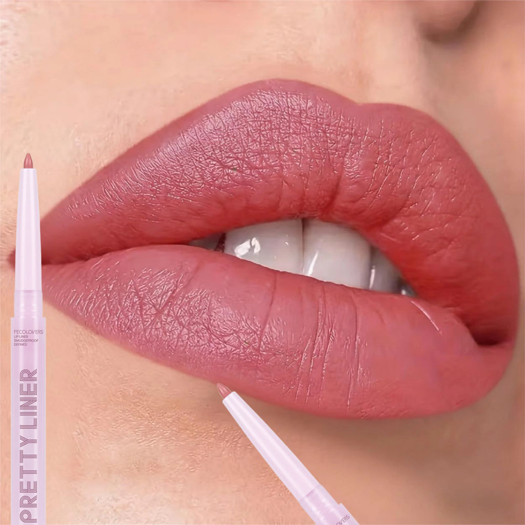 1PC 24-Hour Waterproof Lip Liner Pencil - Long-Lasting Matte Lip Outline, Auto-Twist Tube for Application,Suitable for Beginners Zpaxo
