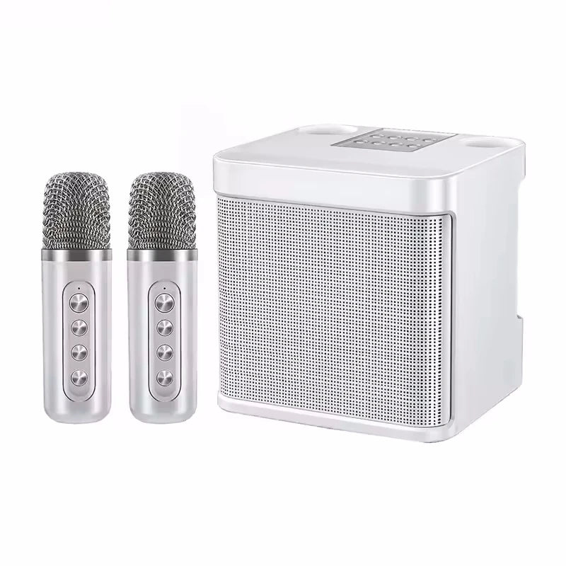 AyeBeau Portable Karaoke Bluetooth Speaker with Microphone Karaoke Bluetooth Speaker Zpaxo SILVER