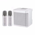 AyeBeau Portable Karaoke Bluetooth Speaker with Microphone Karaoke Bluetooth Speaker Zpaxo SILVER