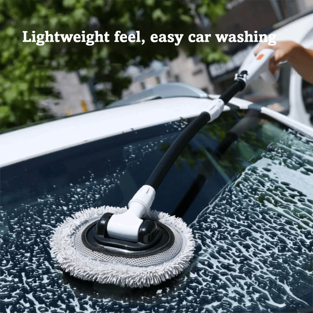 Large Grip Car Wash Brush Chenille Soft Bristles 20 Bend Adjustable Zpaxo