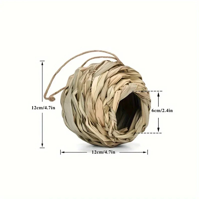 2024 Birds Nest Bird Cage Grass Egg House Outdoor Decorative Weaved