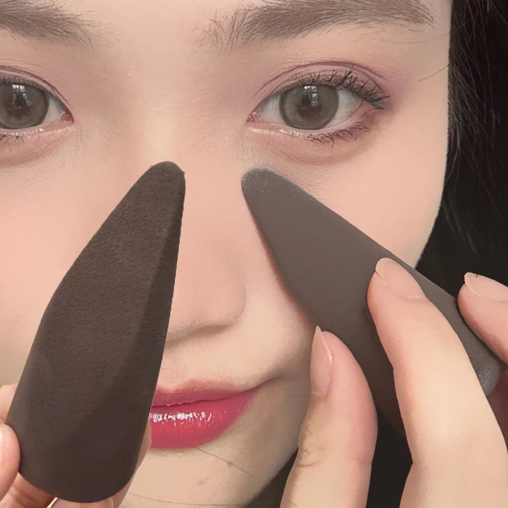 Finger Shape Blender Makeup Sponge Puff Dry Wet Dual-use Foundation Zpaxo 1Pcs Brown