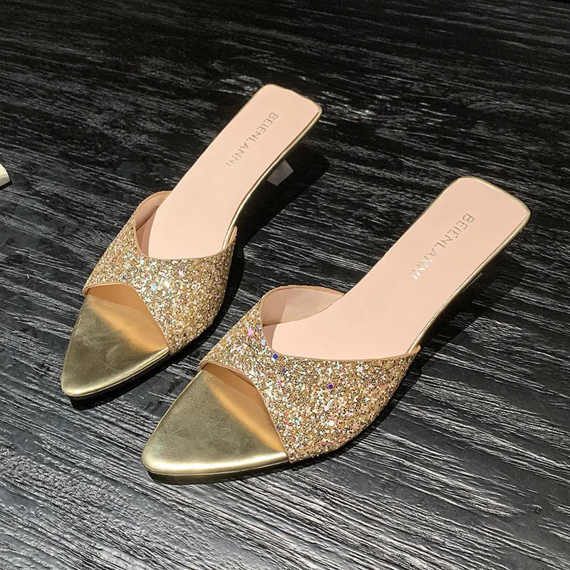 Sandals Women's Summer Outfit 2025 Stiletto Heel Pointed Heels Open