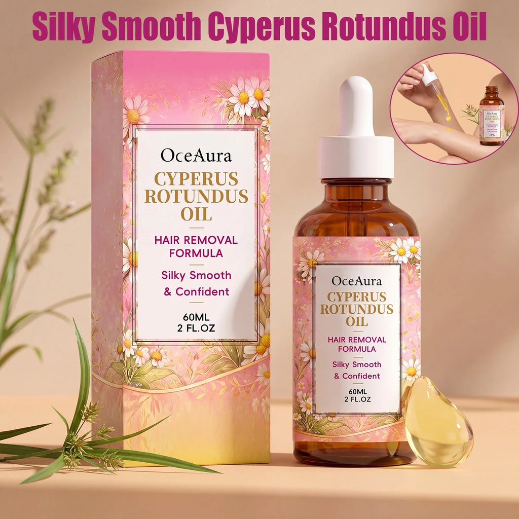 OceAura Cyperus Rotundus Hair Inhibitor Post-Removal Body Oil Hair Inhibitor Oil Zpaxo
