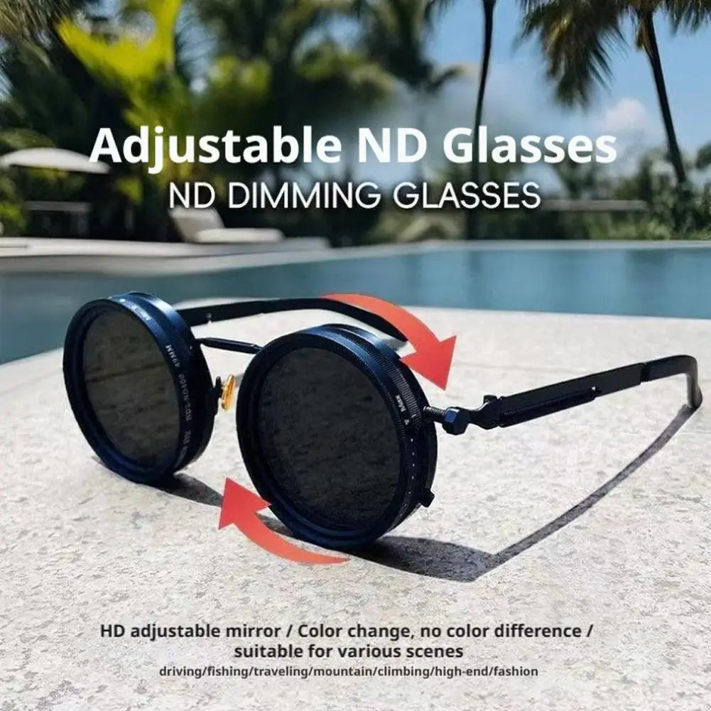 9 Level Fishing Sunglasses Punk ND9 Anti-UV Sunglasses Dimming Retro Fishing Sunglasses with Glasse Case Comfort Fit Zpaxo