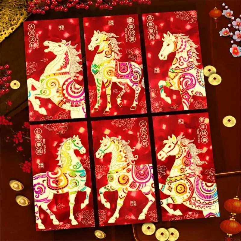 Year Horse Red Packets Cartoon Traditional Zodiacs Money Holder