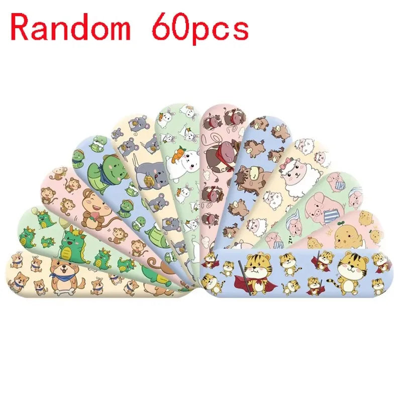 Kids Cartoon Animal Waterproof Bandage Strips – 60-360 Pack