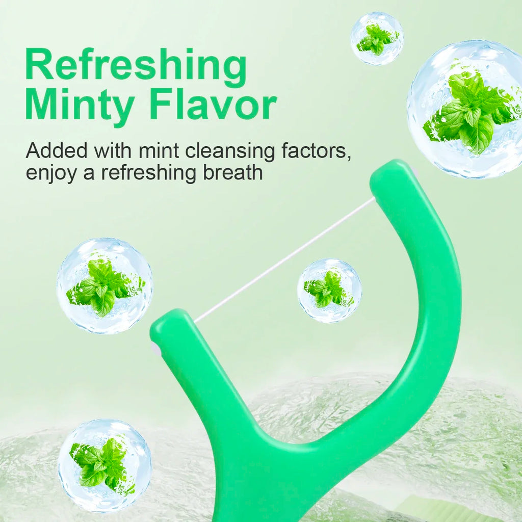 450pcs Adult Mint Flavored Dental Floss Picks Ultra-Fine Portable Flossing Sticks Toothpick Thread for Home And Travel Oral Care Zpaxo