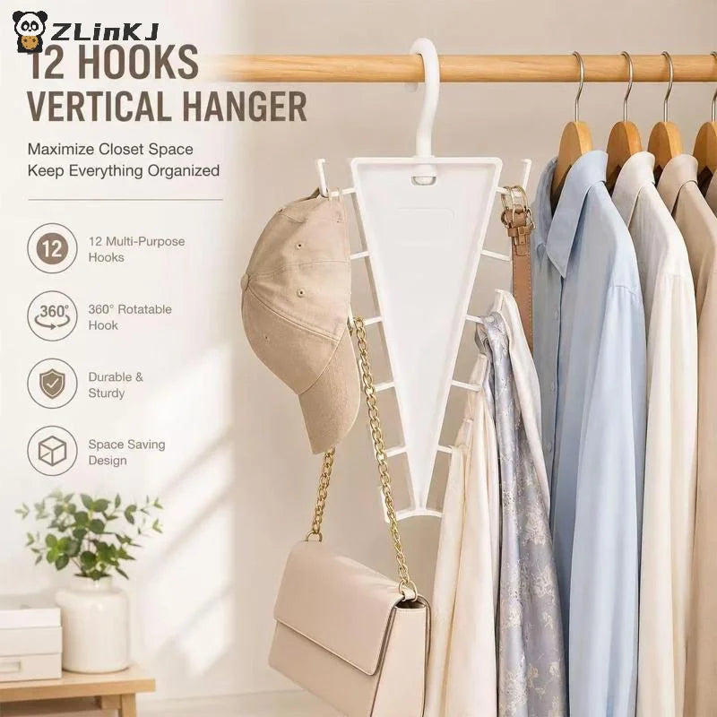 V-shape Multi Hook Clothes Hanger Organizer 12 Hooks Space Saving Zpaxo