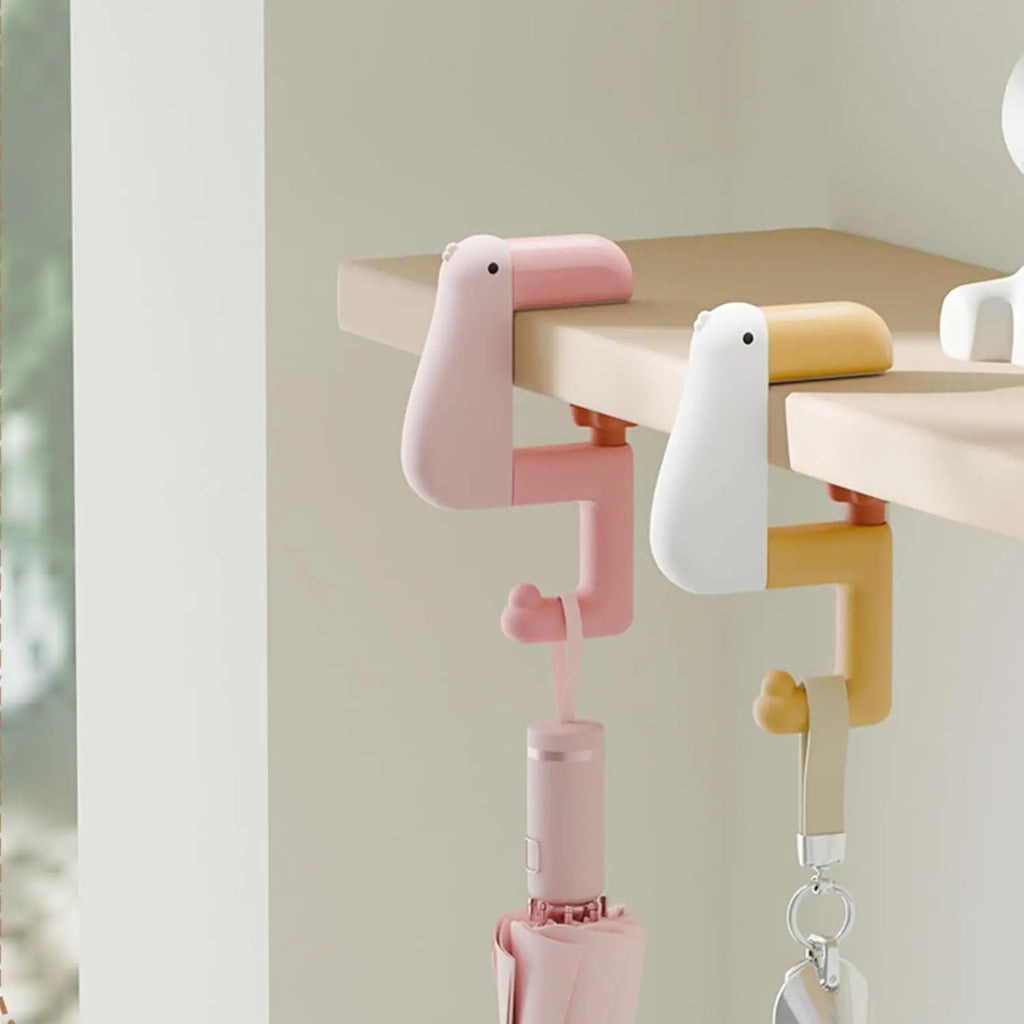 Cartoon Animal Clamp-On Desk Hook – Bag & Purse Organizer