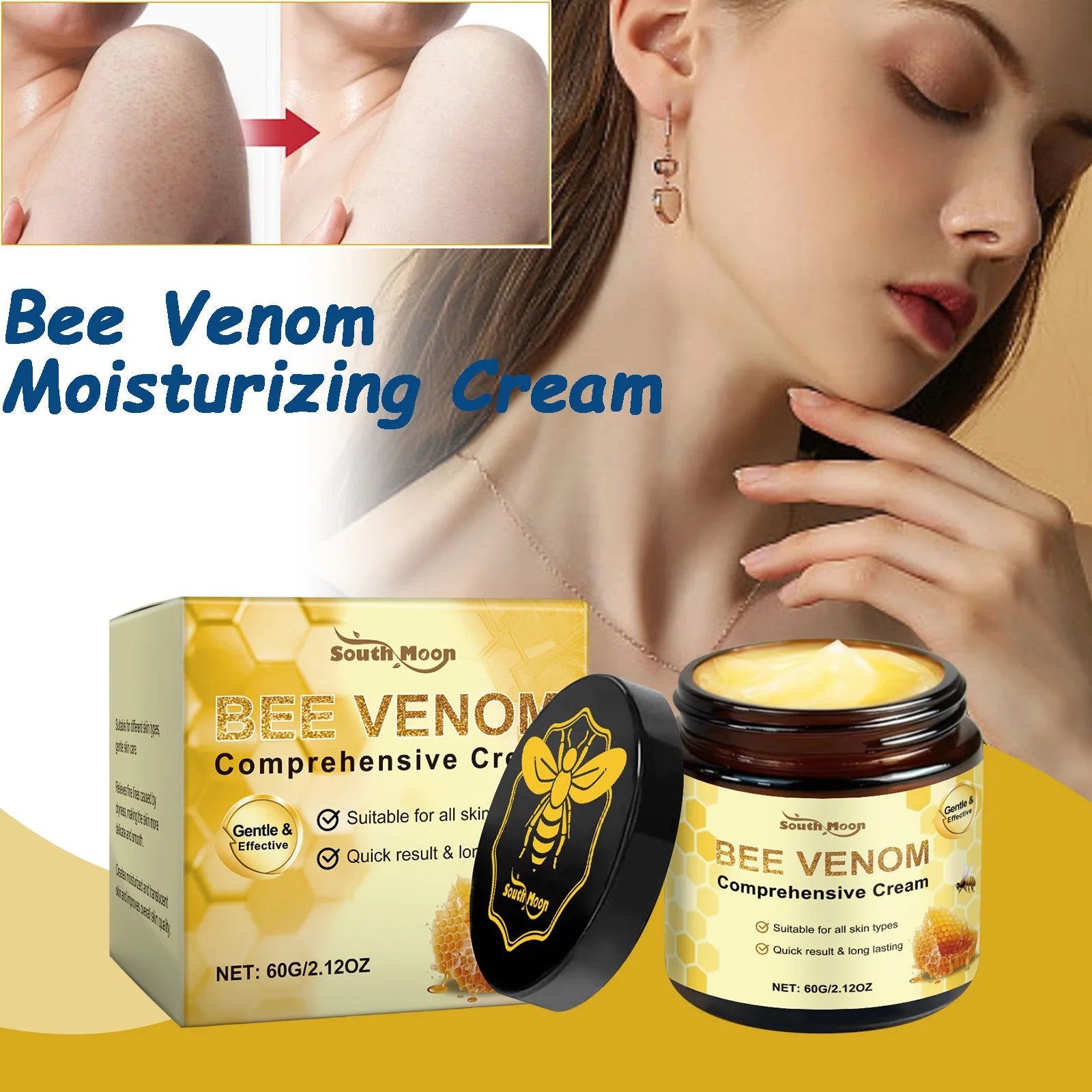 South Moon Bee Venom Moisturizing Cream – Face & Body 60g Moisturizing Body Cream Zpaxo