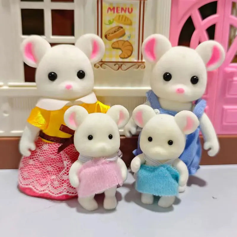 Dollhouse 1 12 Simulation Forest Family Doll Reindeer Panda Animal Zpaxo White rat family
