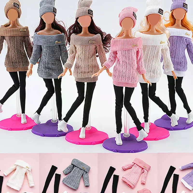 Doll's Clothes Suit Dress Up Accessories Sweater Hat Stockings Girl Zpaxo