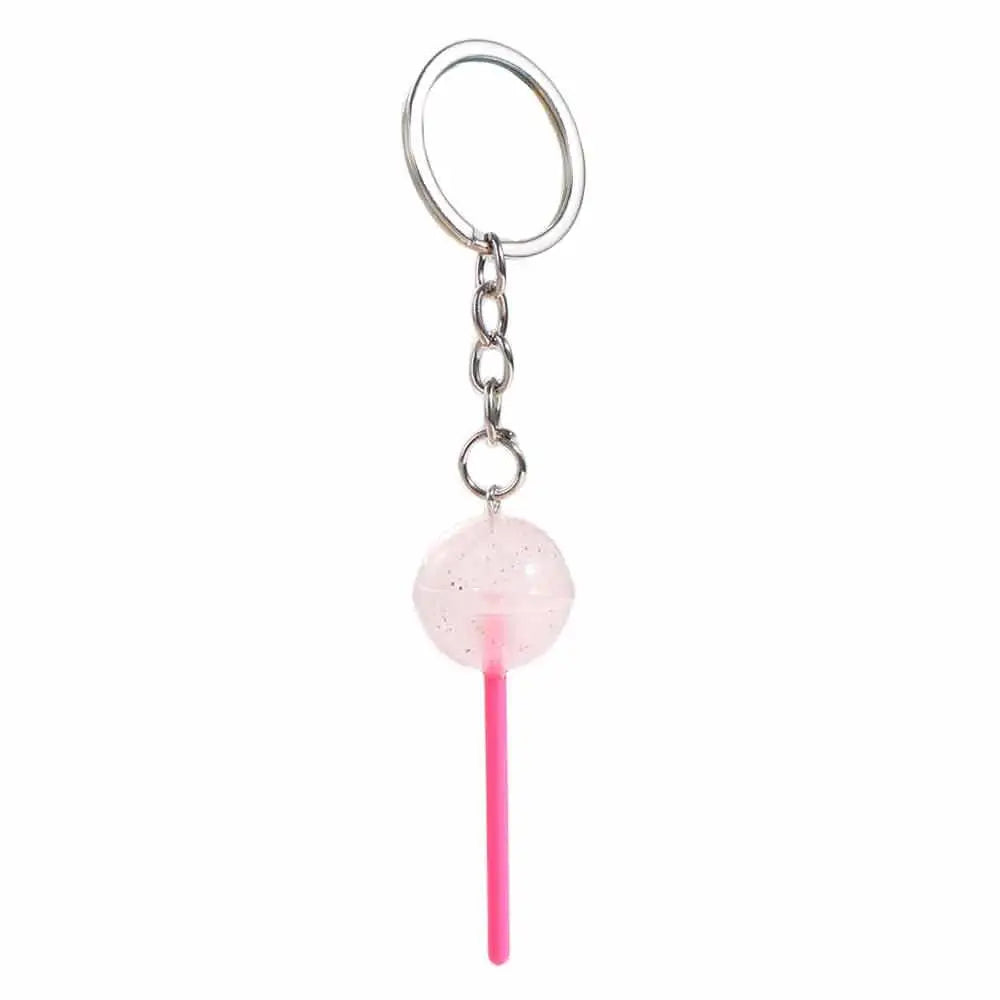 Lovely 3D Food Lollipop Keychain Transparent Bag Ornaments Simulation Zpaxo White