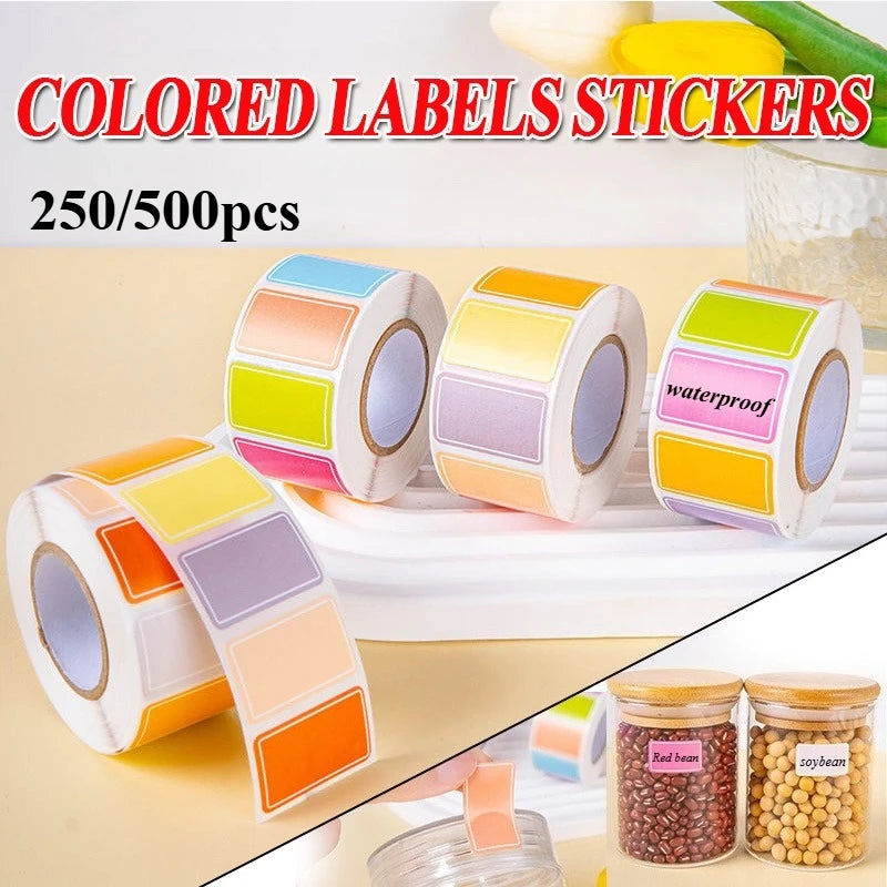 Waterproof Colored Labels Stickers Color-Coding Removable Labels Solid Colors Tags for Inventory Address File Classification Zpaxo