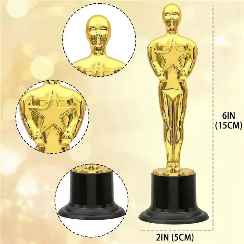 Five-pointed Star Little Golden People Trophy Gold Award Games Awards