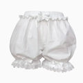 New Imitation Silk Women Lace Short Panties Ruffle Satin Knickers Anti Exposure Safety Pants Lolita Shorts Dress Pettipant Zpaxo White S