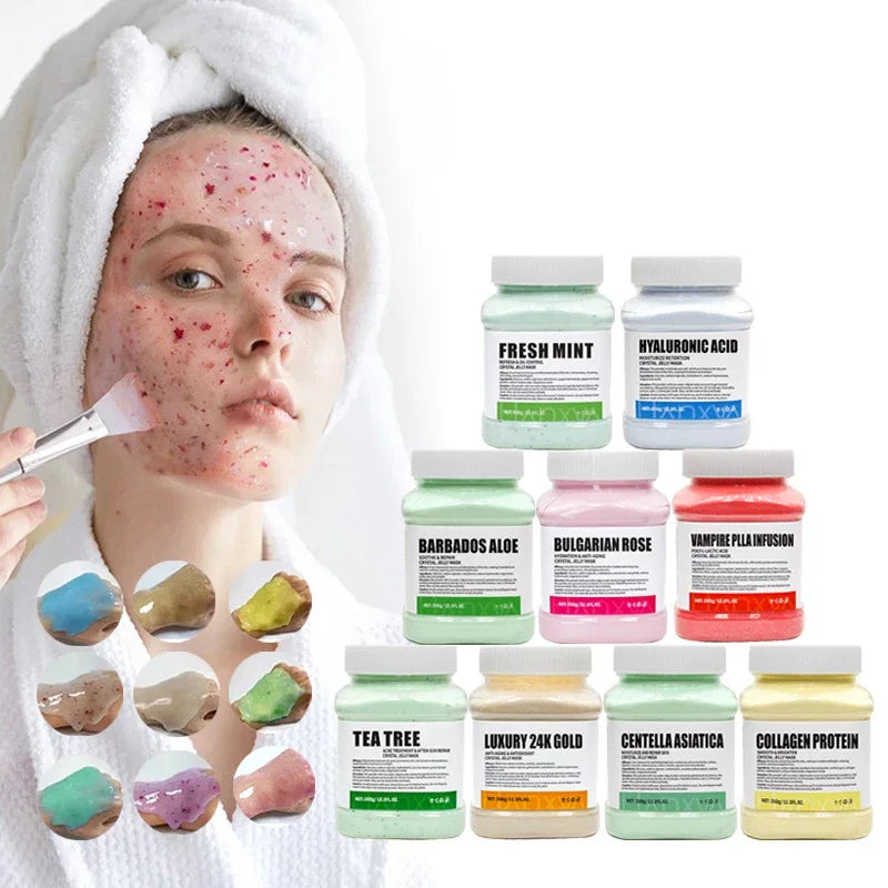 Salmon DNA PDRN Vitamin C Collagen Crystal Soft Mask Powder Rose Petal Hyaluronic Acid Face Mask DIY Plant Deep Hydrating Mask Zpaxo