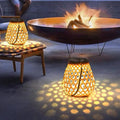 Solar Powered Bamboo Woven Hanging Cage Lamp Sun Outdoor Courtyard Zpaxo Warm USB charging China Mainland
