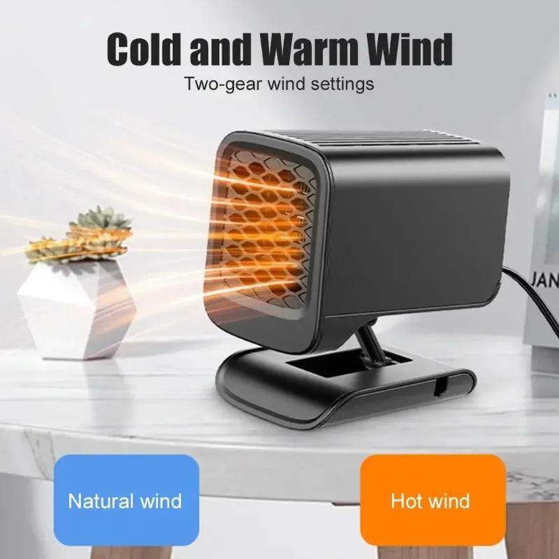 12V 2-in-1 Car Heater Fan – Windshield Defogger & Defroster