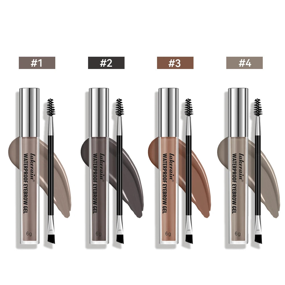 Waterproof Eyebrow Gel for Long Lasting Highly Tinted Liquid Eye Brow Makeup Sweatproof Natural Black Brown Zpaxo