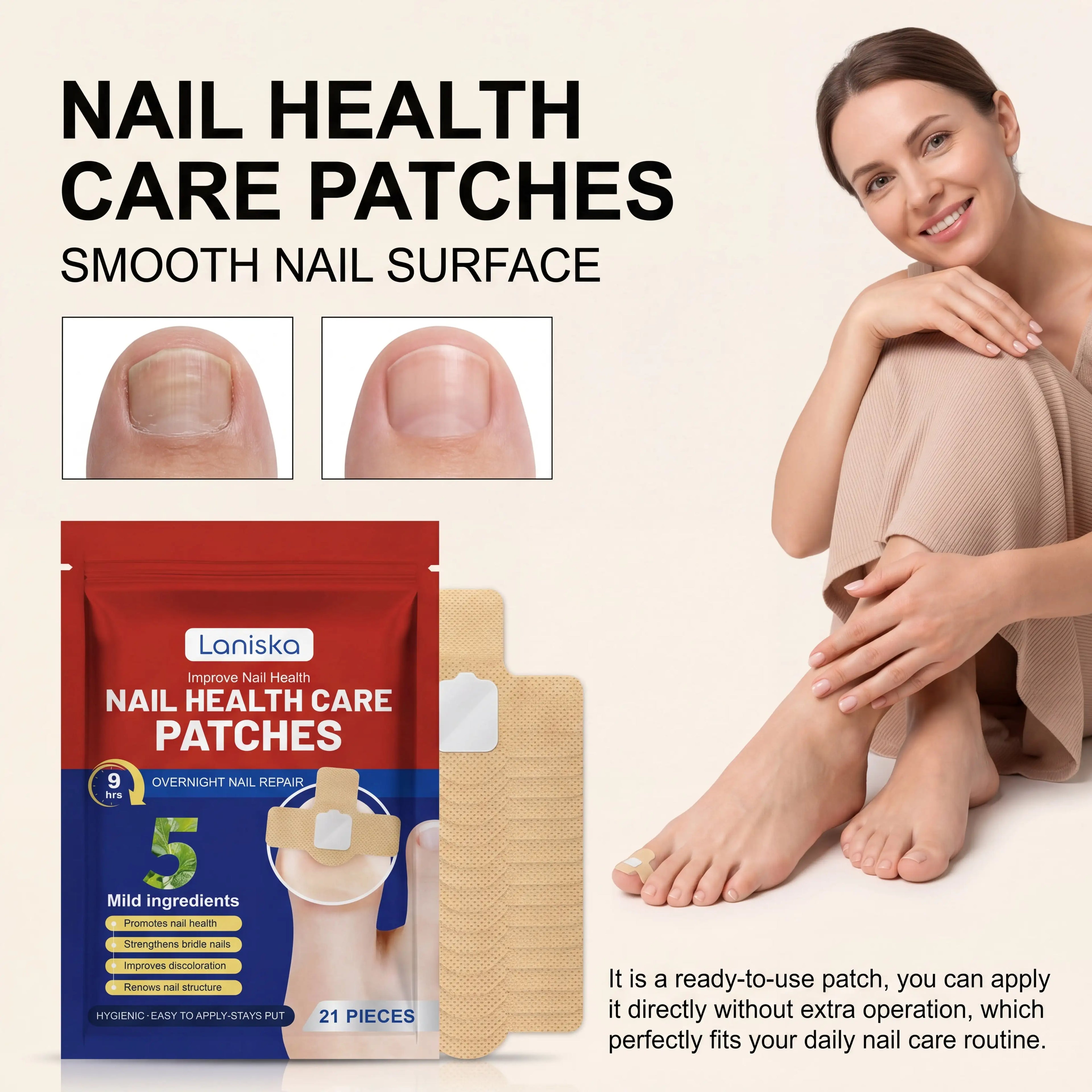 21pcs Overnight Nail Care Patches Flaky Skin Care Stabilizing Restoring Soothing Redness Daily Grooming Care Patches Eazy Carry Zpaxo