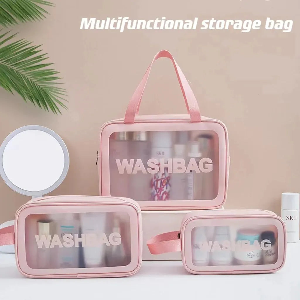 Pu Frosted Clear Makeup Box Waterproof Travel Toiletry Bag Large Capacity Portable Bath Storage Bag Children's Lunch Bag Zpaxo