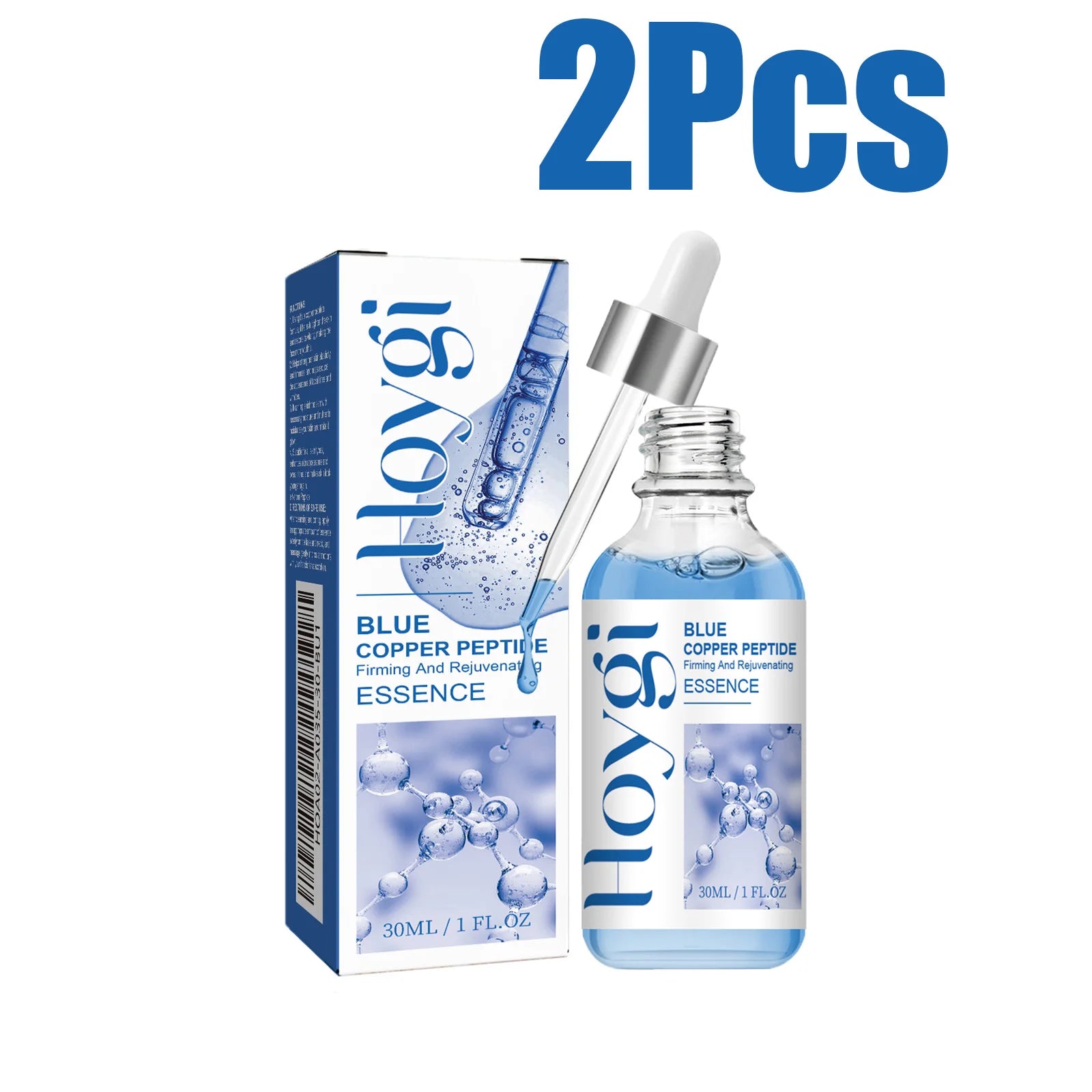 Blue Copper Peptide Firming Essence Skin Tightening Rejuvenating Hydrating Firming Face Serum Improves Texture Fast Absorbing Zpaxo 2 x 30ml Boxed