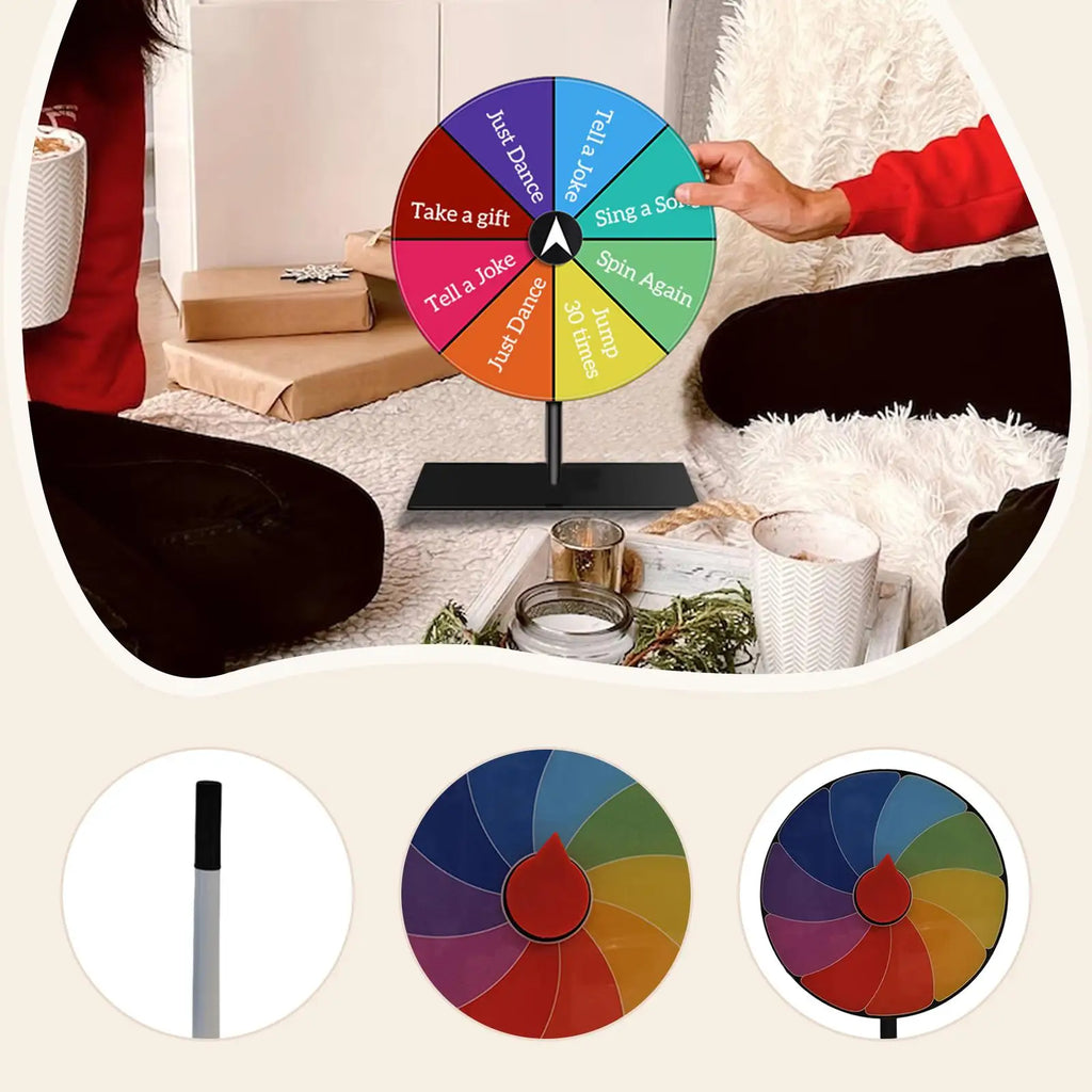 Table Prize Turntable Easy Assembly Stable Base Roulette Wheel for Interactive Learning Game Carnival Party Tradeshow Pub Zpaxo