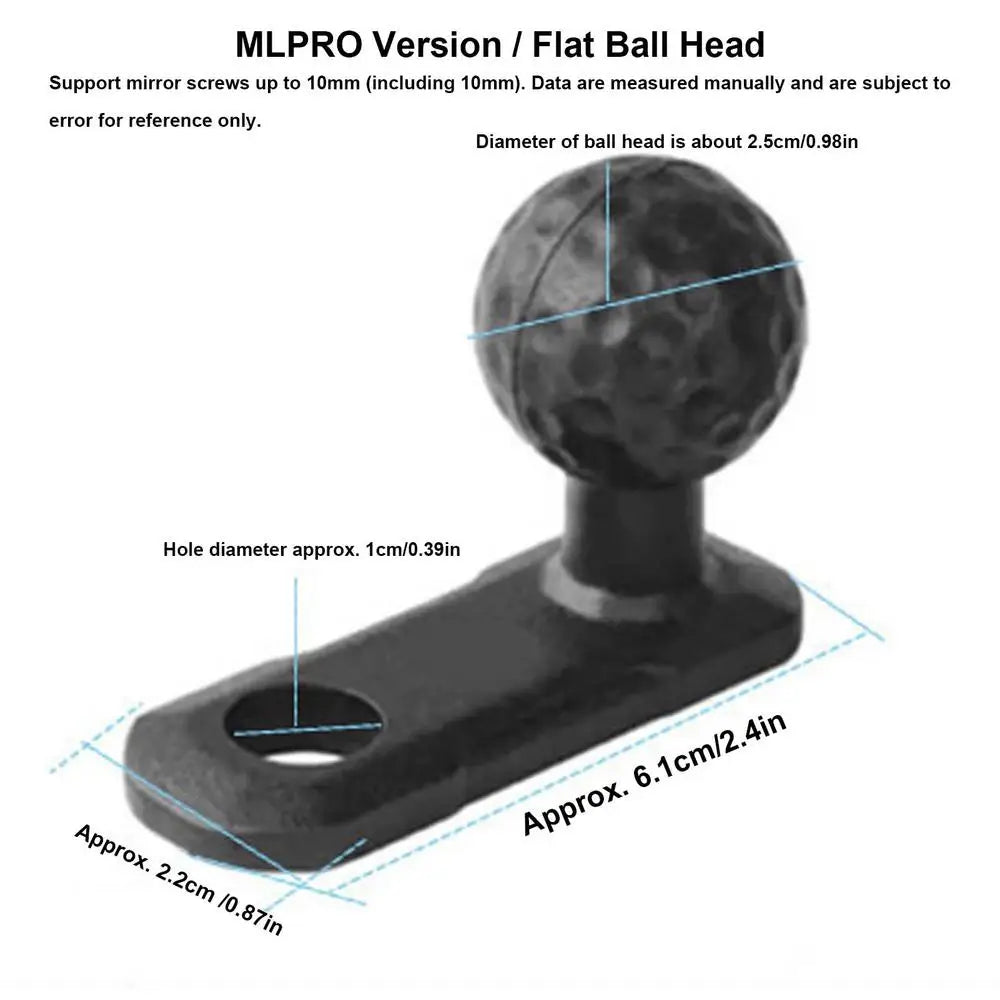 Angled Head Adapter Ball Base Angled Shock Absorbing Sturdy Alloy Ball Base Motorcycle Phone Holder Cycling Accessories for Bike Zpaxo C