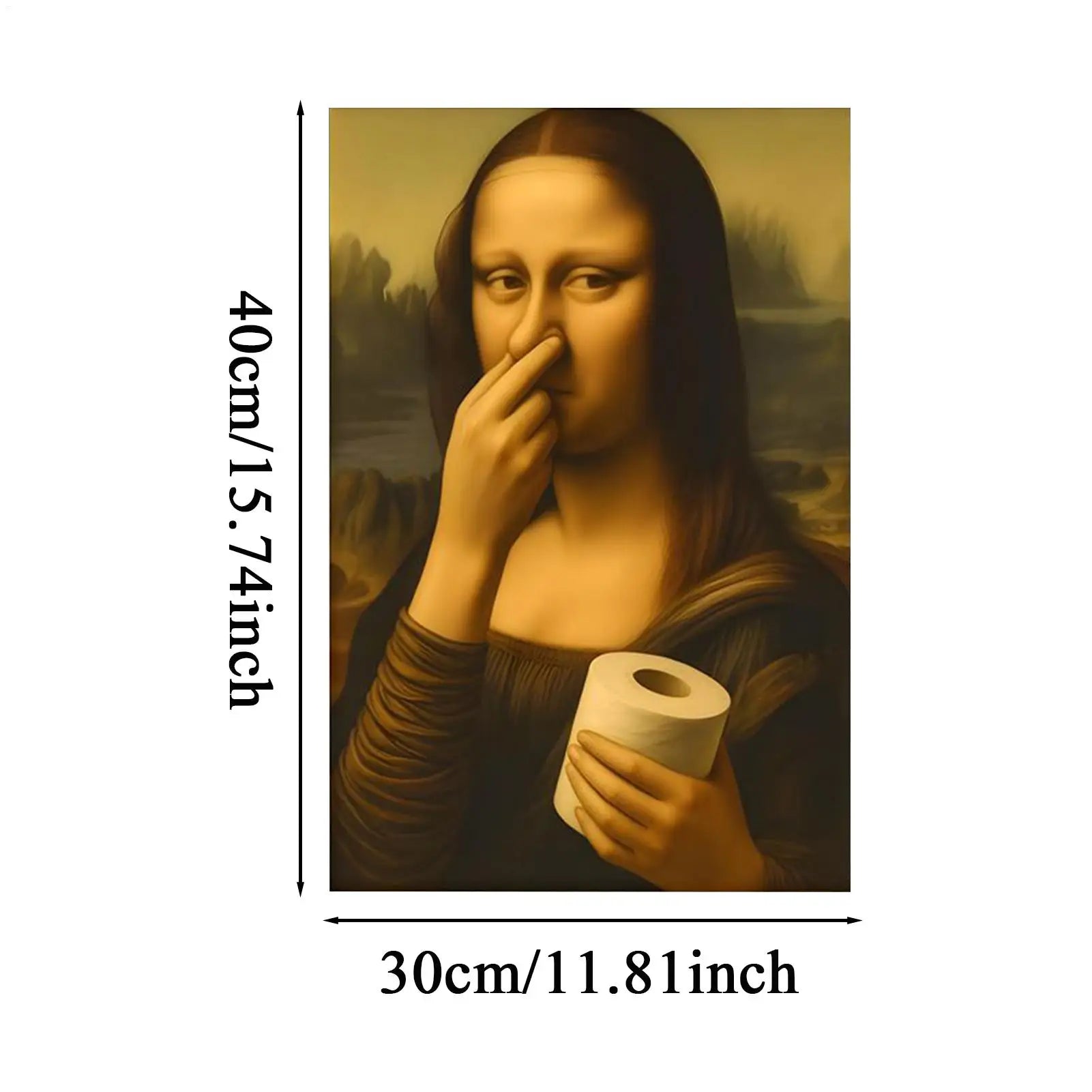 Funny Bathroom Wall Decor Humorous Pinching Nose Poster Art Toilet