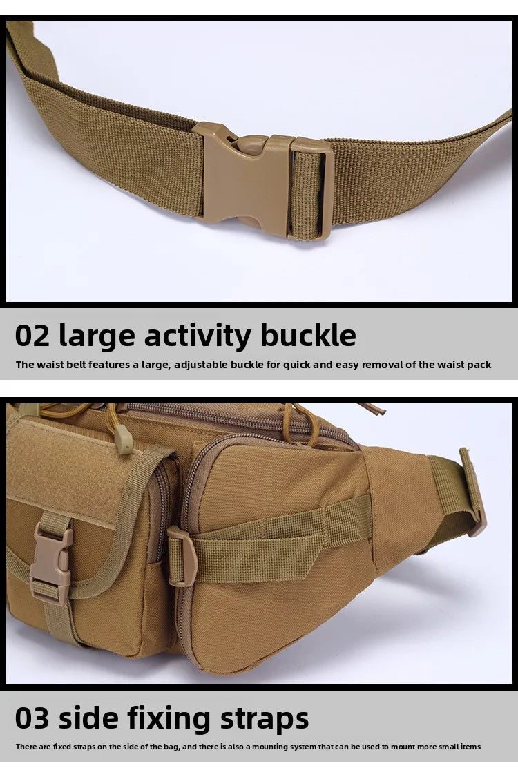 Outdoor sports waterproof wear-resistant tactical waist bag cycling hiking fishing multi-functional portable chest bag waist bag Zpaxo